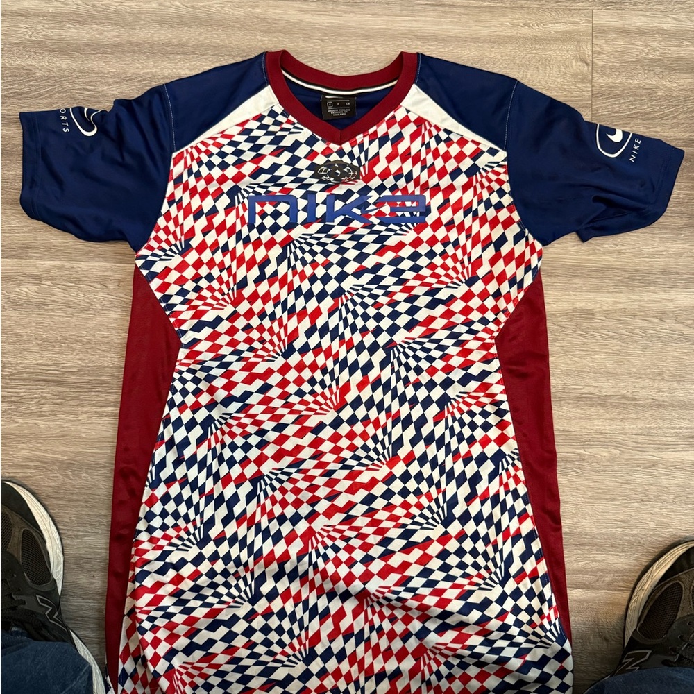 Nike Sportswear Soccer Jersey Dress Red White And Blue BQ8419-492 Womens Small